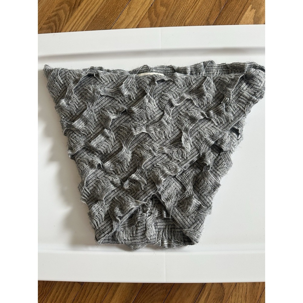 Triangle Tube Top Draped Layered Lightweight Flattering Waist Gray OS Fray Soft